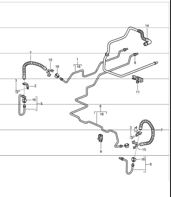 Diagram 604-15 Porsche 991 (911) MK1 2012-2016 Wielen, Remmen