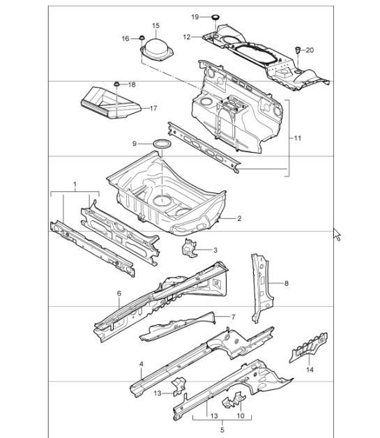 Diagram 801-10 Porsche 918 Spyder 2014-2015 