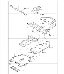 linings underbody 997.1 TURBO 2007-09