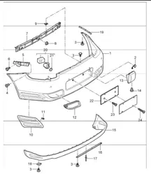 lining bumper rear 997.1 TURBO 2007-09