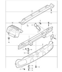 bumper heat protection rear 997.1 TURBO 2007-09