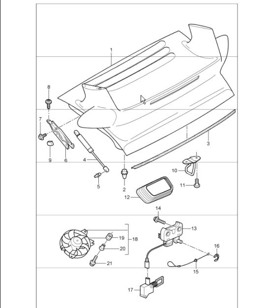 lid rear 997.1 GT2 2007-09