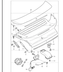 lid rear and rear spoiler 997.1 TURBO IXAF (Turbo aerokit) 2007-09