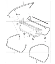 door seal gasket windscreen 997.1 TURBO 2007-09