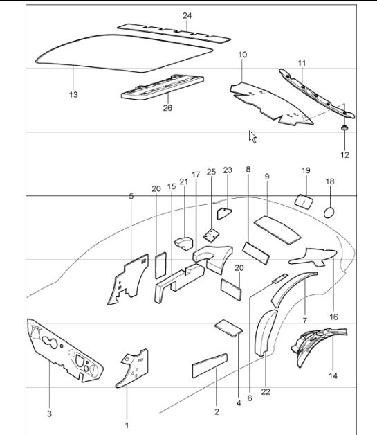 body sound proofing - 1 - for 997.1 TURBO COUPE 2007-09