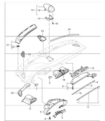 accessories dashboard trim upper part 997.1 TURBO 2007-09
