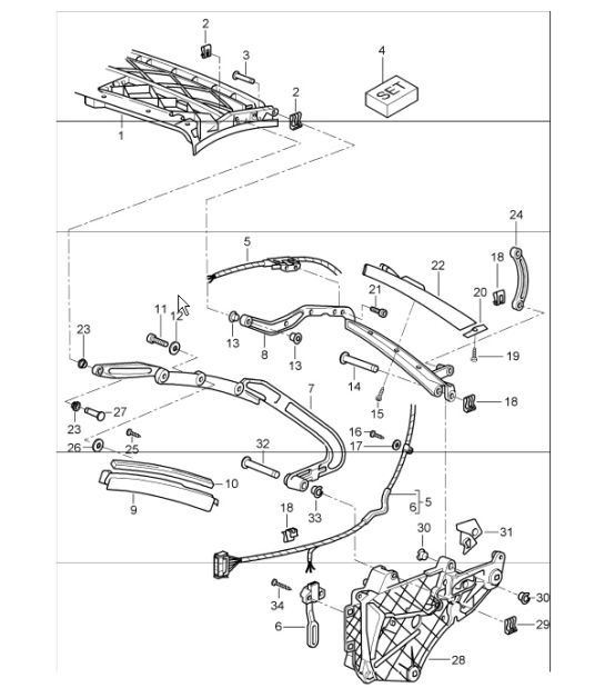 Diagram 811-07 Porsche 996 GT3 MKI 1999-02 Carrocería