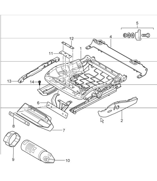 seat adjuster, standard seat and comfort seat 997.1 TURBO COUPE / CABRIO 2007-09