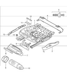 seat adjuster, standard seat and comfort seat 997.1 TURBO COUPE / CABRIO 2007-09