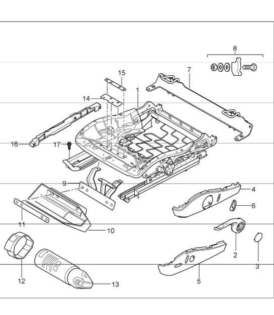 seat adjuster, sports seat, manually 997.1 TURBO 2007-09