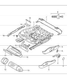 seat adjuster, sports seat, manually 997.1 TURBO 2007-09
