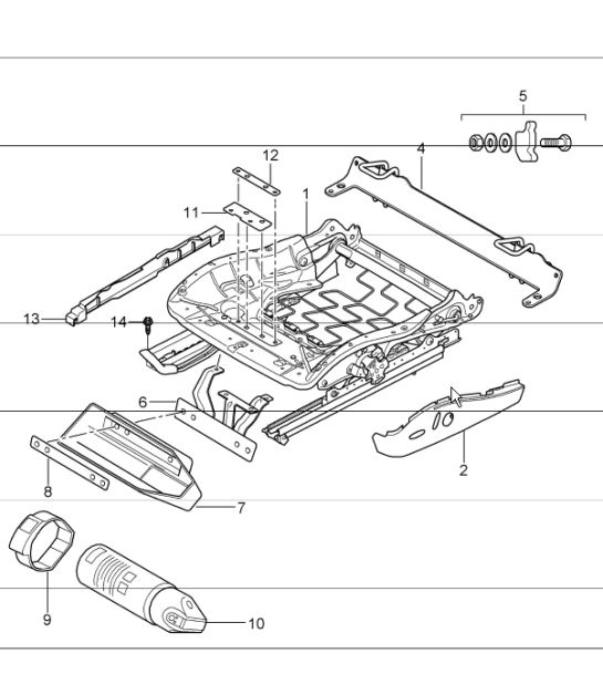 seat adjuster, sports seat, elect. vertical adjustment 997.1 TURBO 2007-09