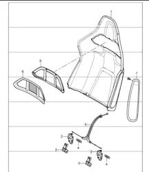 backrest shell,  bucket seat, collapsible, accessories 997.1 TURBO/GT2 2008 ONWARDS