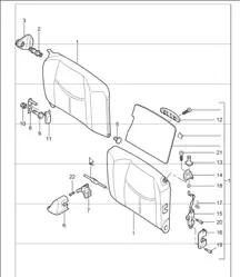back seat backrest coupe 997.1 TURBO 2007-09