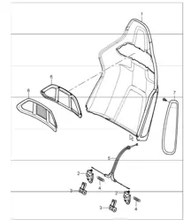 backrest shell, bucket seat, collapsible and accessories 997.1 GT2 2008 ONWARDS