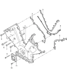 Deksel voor distributieketting / Afdichtflens - 4800,4850 - 955 Cayenne 2003-06
