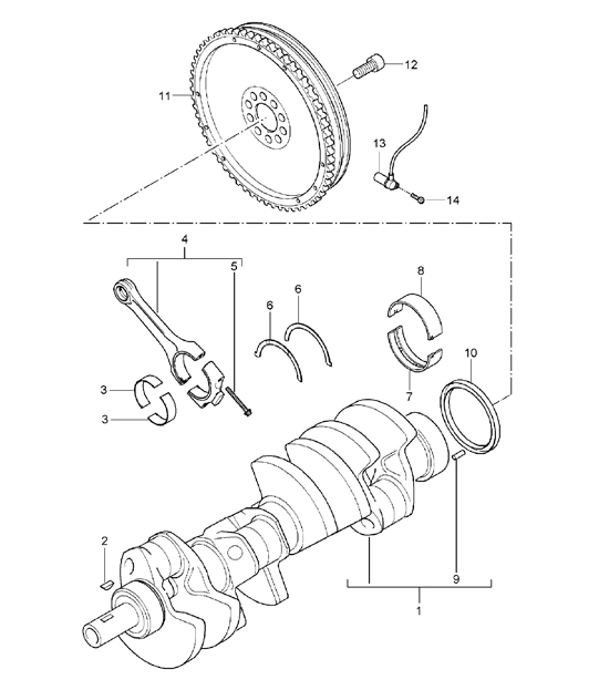 Crankshaft / conrod - M48.00, M48.50 - 955 Cayenne 2003-06