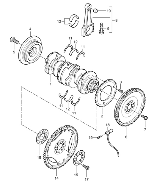 Diagram 102-02 Porsche Boxster S 718 2.5L PDK (350 Bhp) Engine