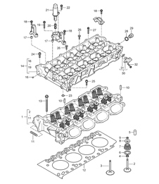 Cylinder head, Camshaft housing - M48.00 / M48.50 - 955 Cayenne 2003-06