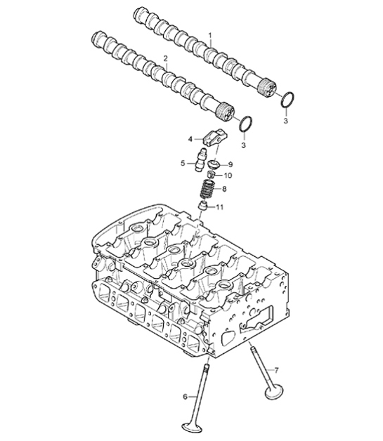 Diagram 103-12 Porsche Cayenne MK1 (955) 2003-2006 Motor