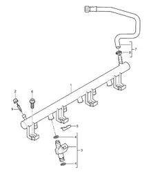 Fuel collection pipe - M02.2Y - 955 Cayenne 2004>>