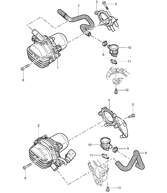 Pompe secondaire d'injection d'air - M48.00 / M48.50 - 955 Cayenne 2003-06