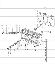 cylinder head 996 GT3-1 M96.76 2000-01 and 996 GT3-1/GT3 RS M96.79 2004-05