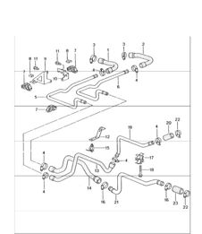 lines heating 996 GT3-1 M96.76 2000-01 and 996 GT3-1/GT3 RS M96.79 2004-05