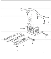 transmission suspension for 996 GT3-1 G96.90 2000-01, 996 GT3-1 G96.93 2001 and 996 GT3-1 G96.96 2004-05