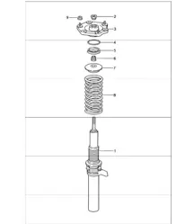 jambe de suspension amortisseur 996 GT3-1 1999-05