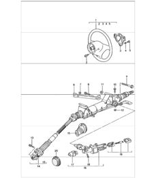 steering outer tube, steering shaft, steering wheels 996 GT3-1 1999-05