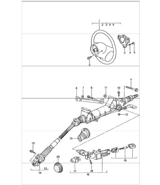 Diagram 403-05 Porsche 991.1 Carrera C4 3.4L (350Bhp) 2012-16 Front Axle, Steering 