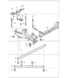rear axle, side section, bracket 996 GT3-1 1999-05