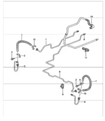 remleiding bodemplaat, achteras, vacuümleiding 996 GT3-1 1999-05