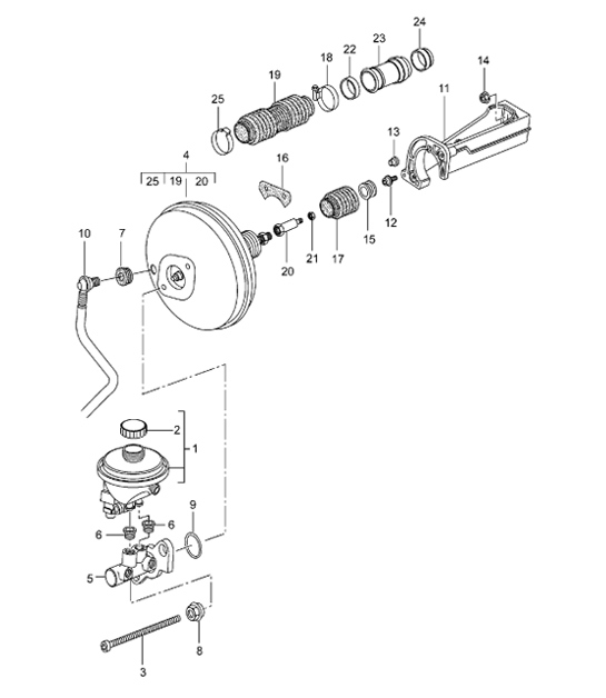 Diagram 604-00 Porsche 911 Turbo 3.0L 1975-77 Ruedas, Frenos
