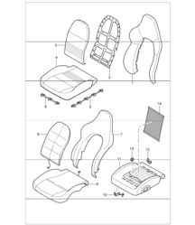 cover, foam part, sports seat 996 GT3-1 1999-05