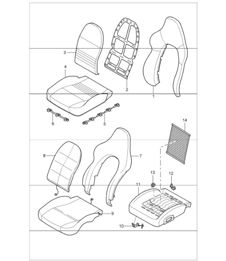 cover, foam part, sports seat 996 GT3-1 1999-05