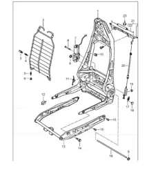 backrest frame, seat frame, sports seat 996 GT3-1 1999-05