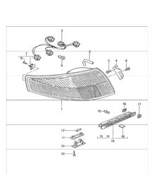 rear light, license plate light, additional brake light for 996 GT3-1 M602 (Raised stop lamp) 1999-05