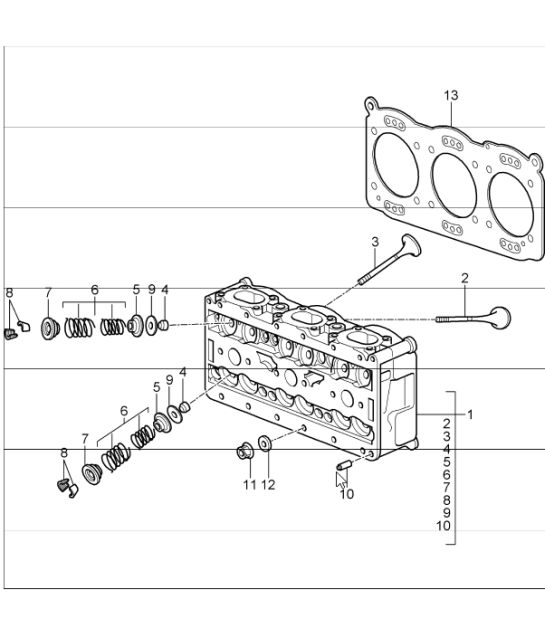 cylinder head 997 GT3 M97.76 2007-09