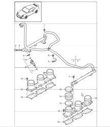 fuel collection pipe 997 GT3 / GT3 RS M97.77 2010-11 and 997 GT3 RS 4.0 M97.74 2011