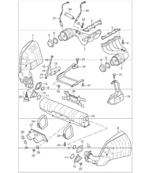 impianto di scarico 997 GT3 M97.76 2007-09