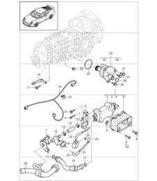 transmission oil cooler, lines and oil pump 997 GT3 RS G97.92 2010 ONWARDS
