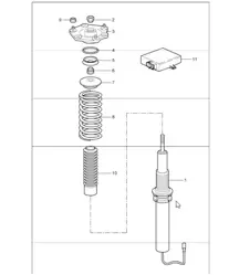jambe de suspension amortisseur 997 GT3 2007-11