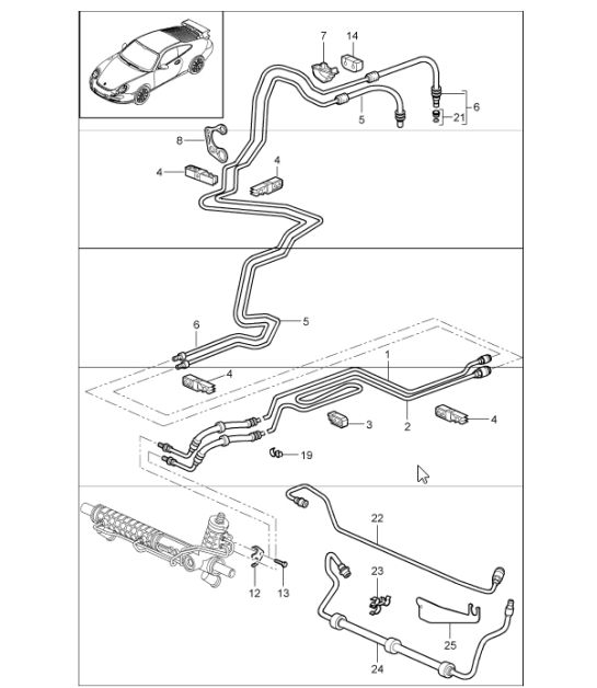 líneas de dirección asistida 997 GT3 2010 EN ADELANTE