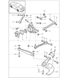 rear axle, wheel carrier, control arm and wheel hub 997 GT3 2007-11