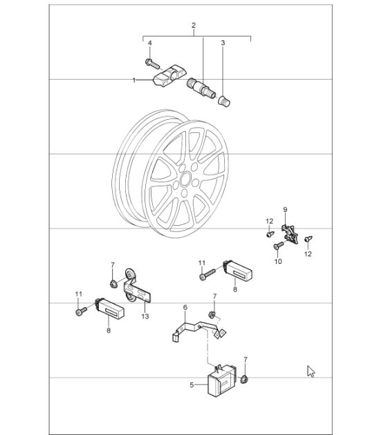 tyre pressure monitoring I482 (433 MHz) and I483 (315-MHz) 997 GT3 UPTO 2008