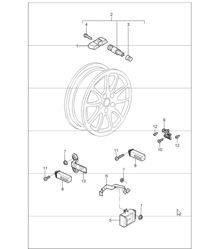 tyre pressure monitoring I482 (433 MHz) and I483 (315-MHz) 997 GT3 UPTO 2008