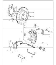 disc brake front axle 997 GT3 2007-11