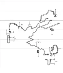 remleiding bodemplaat, achteras en vacuümleiding 997 GT3 2007-11